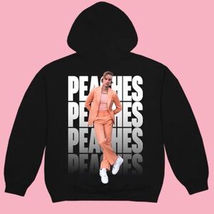 Justin Beiber Black Hoodie with White Logo